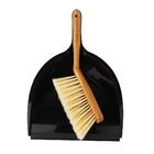 Pá Com Escova Plástico Bambu Natural E Preto - A/casa