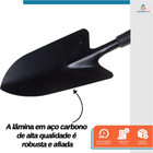 Pá Reta Estreita Para Jardim Com Cabo 320mm - Starfer