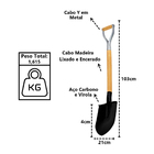 Pá Vanga De Bico Construção Em Aço Carbono Cabo Metal 103cm