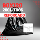 Pacote Saco De Lixo Preto 120 Litros Reforçado 100uni.