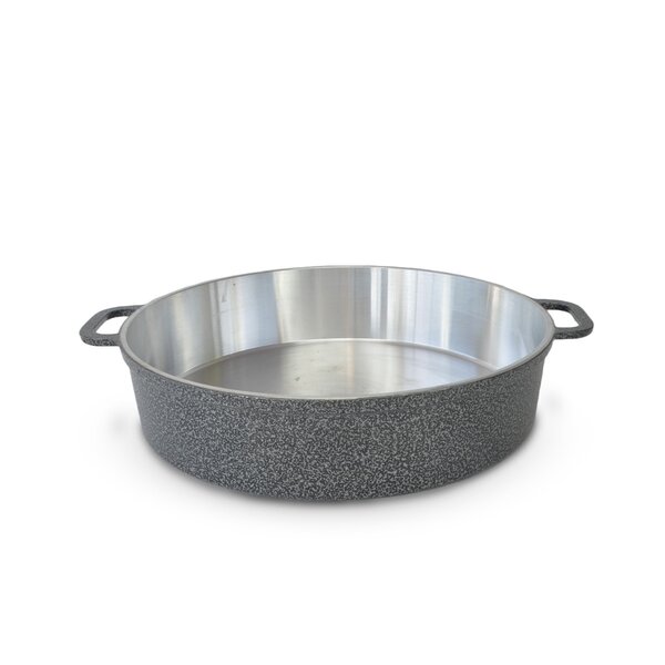 Paejeira Paellera Fundida Alumínio Batido Grosso Com Tampa 30