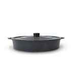 Paejeira Paellera Fundida Alumínio Batido Grosso Com Tampa 30