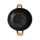 Paella Alumínio Antiaderente Alça Madeira Meia Lua 34cm