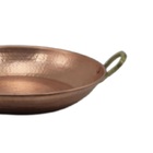 Paella Paeja Em Cobre Puro N01 Com Alças Liga De Bronze 26cm