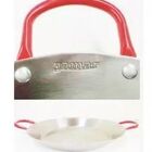 Paellera Tacho Aço Inox 2mm 3 Litros 35cm Alça Vermelha