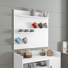 Painel 2 Prateleiras E 5 Ganchos Para Cantinho Do Café Branco