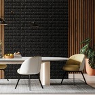 Painel 3d Tijolo Adesivo 70x77x0,5 Cm (preto)