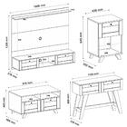 Painel 72 Pol Aparador 2 Mesas Tr4 Arly
