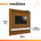 Painel  Para Tv Até 75 Polegadas Ripado Impressão 3d Egeo Com