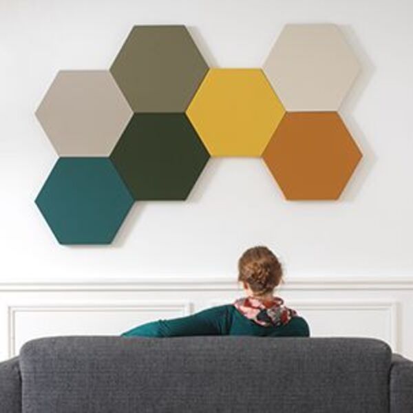 Painel Acústico Hexagonal Bl Acoustic 2101 - 5589 Amarelo Ouro