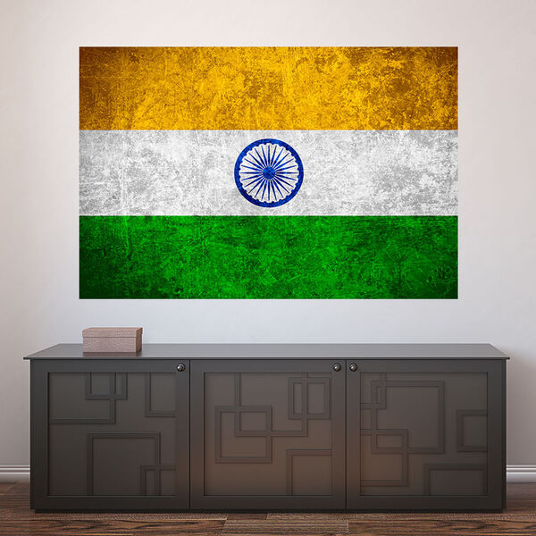 Painel Adesivo De Parede - Bandeira Índia - 1026pnm