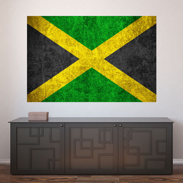 Painel Adesivo De Parede - Bandeira Jamaica - 1024png