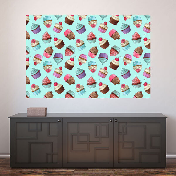Painel Adesivo De Parede - Cupcakes - Confeitaria - 1407pnm