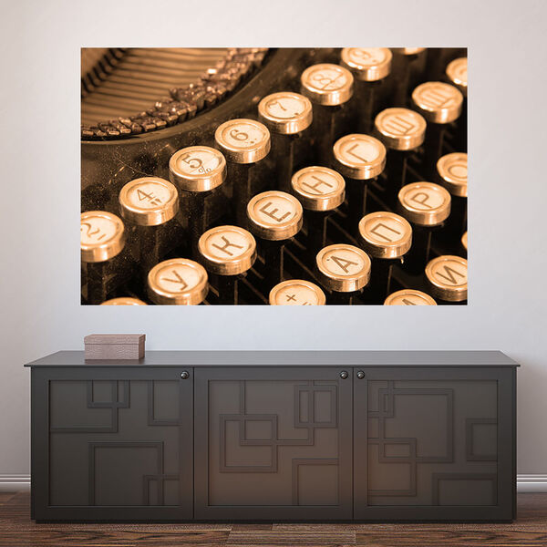 Painel Adesivo De Parede - Máquina De Escrever - 498pnm