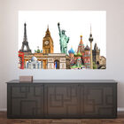 Painel Adesivo De Parede - Mundo - Pontos Turísticos - 817png