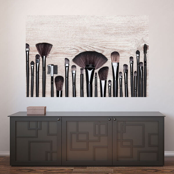 Painel Adesivo De Parede - Pincéis - Maquiagem - 973pnp