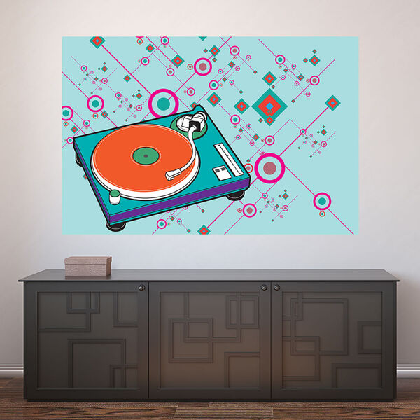 Painel Adesivo De Parede - Toca Disco - Música - 1312png
