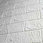 Painel Adesivo Tijolinho Branco 3d (70x77cm)