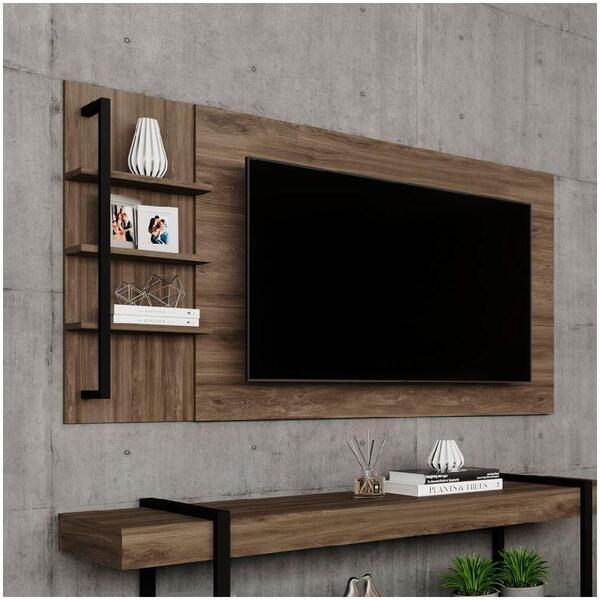 Painel Amazonas Para Tv Até 50" Com Prateleiras Madeirado