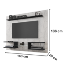 Painel Atlas Carrara/preto Fosco - Bechara Móveis