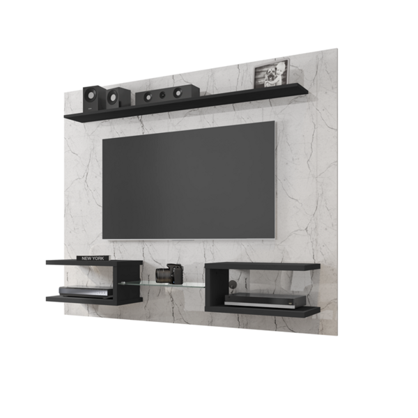 Painel Atlas Carrara/preto Fosco - Bechara Móveis