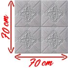 Painel Auto Adesivo Placa 3d Ladrilhos Prateados 70x70cm