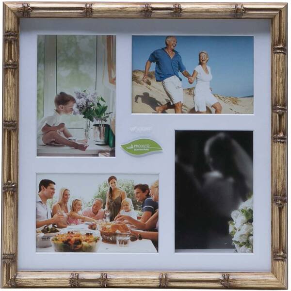 Painel Bambu Collection Para 4 Fotos 10x15 Com Margem Branca