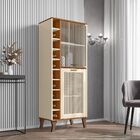 Painel Bancada 1.8 Cristaleira Balcão Dubai Nature Off White