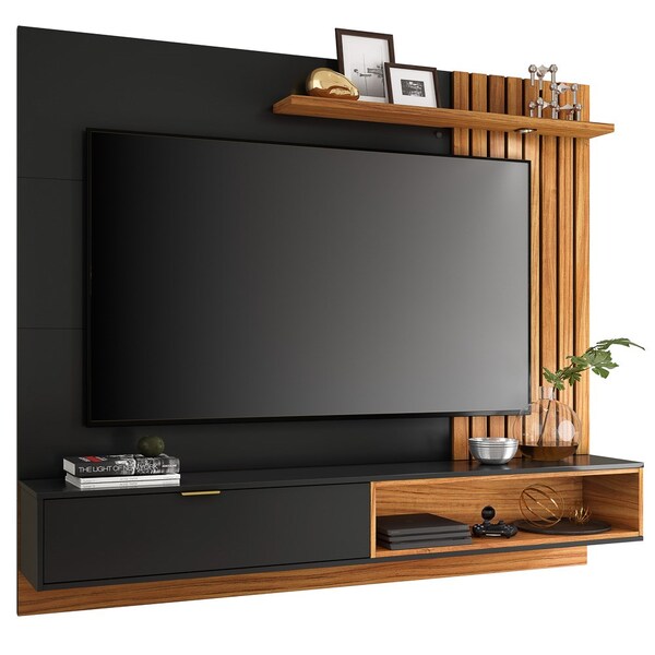 Painel Bancada Suspensa Para Tv Até 65'' 180cm Ripado Palmas