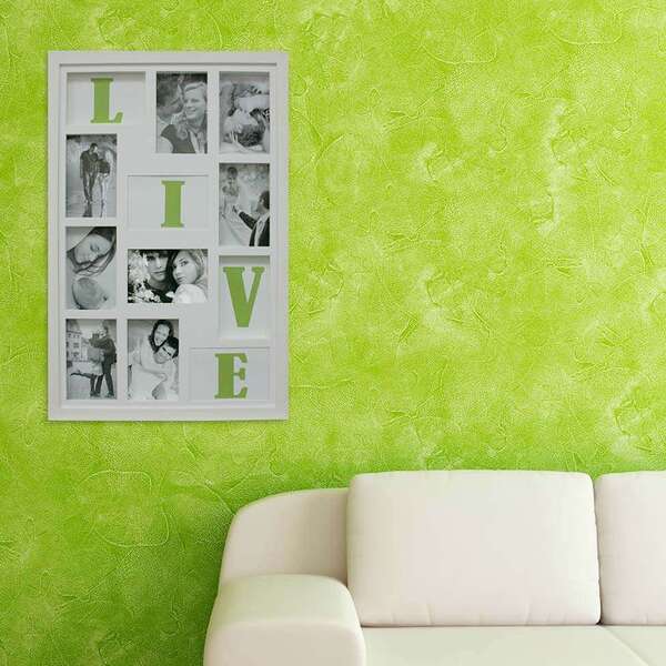 Painel Bee Collection Words Live 8 Fotos 10x15cm  Branco Kapos