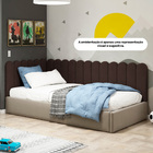 Painel Cabeceira Cama Box Solteiro Lana 100cm Linho Marrom -