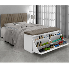 Painel Cabeceira E Calçadeira Sapateria New Mille 140 Cm Bran