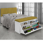 Painel Cabeceira E Calçadeira Sapateria New Mille 140 Cm Bran