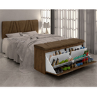 Painel Cabeceira E Calçadeira Sapateria New Mille 140 Cm Cast