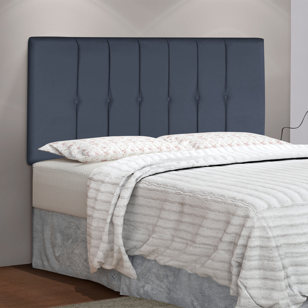 Painel Cabeceira Estofada Inovare Casal 1,40 Cinza