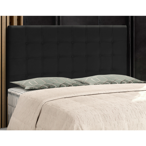 Painel Cabeceira Estofada Realeza Casal 1,40 Preto
