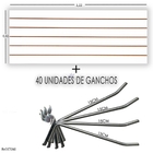 Painel Canaletado - 1,22 X 0,61 + 40 Gancho 15cm