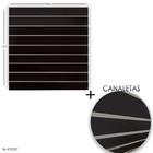 Painel Canaletado Preto 0,61 X 0,61 + Canaleta Cinza