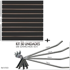 Painel Canaletado Preto - 0,91 X 0,91 + 50 Und Gancho 15cm