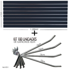 Painel Canaletado Preto - 1,22 X 0,61 + 100 Und Gancho 15cm