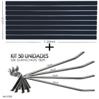 Painel Canaletado Preto - 1,22 X 0,61 + 50 Und Gancho 15cm