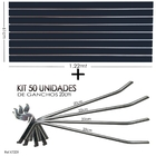 Painel Canaletado Preto - 1,22 X 0,61 + 50 Und Gancho 20cm