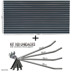 Painel Canaletado Preto - 2,44 X 1,22 + 100 Und Gancho 20cm