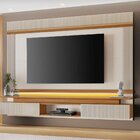 Painel Canelado Para Tv Até 75 Polegadas 100% Mdf Off White/f