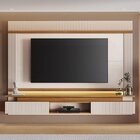 Painel Canelado Para Tv Até 75 Polegadas 100% Mdf Off White/f