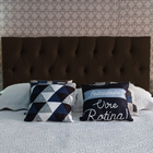 Painel Capitone Luna Suede Liso Marrom Casal 140 X 60