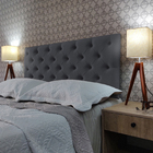 Painel Capitone Suede Liso Cinza Casal 140 X 60 Rbl