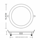 Painel Com Placa De Led Taschibra 12w Lys Redondo Embutir Biv