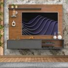 Painel Com Prateleiras De Vidro Para Tv Até 60 Polegadas Frei