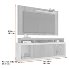 Painel Com Rack Bancada Para Tv Paris 180cm Buriti/off White